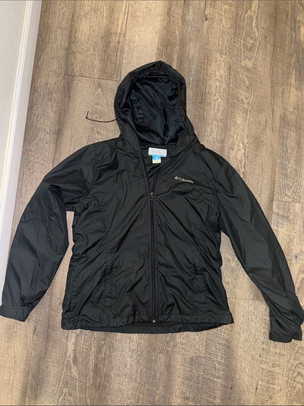 Columbia Black Hooded Raincoat for Women